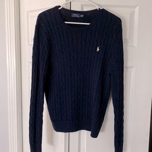 Polo Ralph Lauren women’s XL sweater in navy blue. Fits like a large. Worn once.